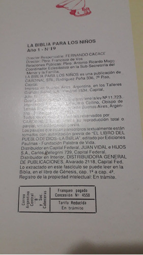 La Biblia Para Los Niños Nro 19 Año 1991 1