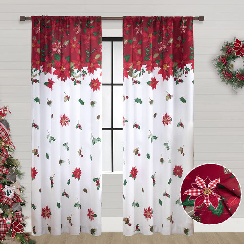 Cortinas De Navidad De 84 Pulgadas De Largo Para Sala De Est 0