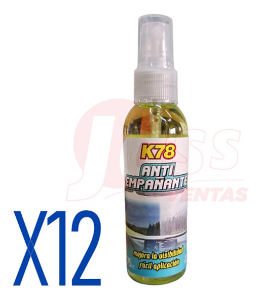 Anti Empañante En Atomizador K78 75cc Vidrios Y Espejos X 12 1