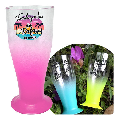 25 Tulipas De Chopp 350ml Acrílico - Degradê - Personalizada 0