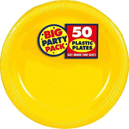 Big Party Pack Platos De Postre 50 Piezas De Plástico Sunshi 0