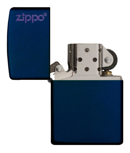 Zippo Modelo Azul Marino Mate Con Logo Universo Binario 1