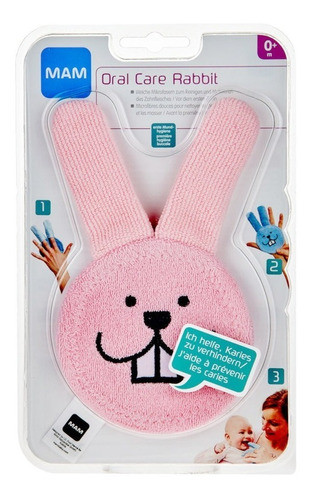 Luva Luvinha Cuidado Oral Care Rabbit Rosa Mam ® 0+m Coelho 0