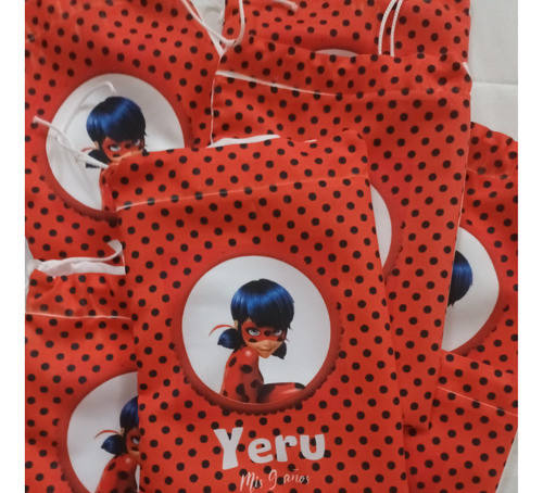 Souvenir Bolsa De Tela 20x15 . Ladybug X 10 Unidades 1