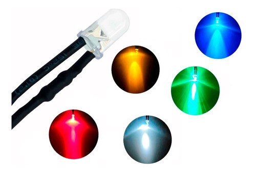 Led Diodo 5mm Rojo Alto Brillo 12v Con Cable De 20cm 1