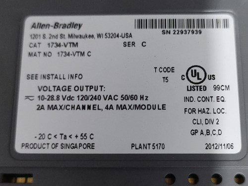 Módulo Allen Bradley 1734-vtm 0