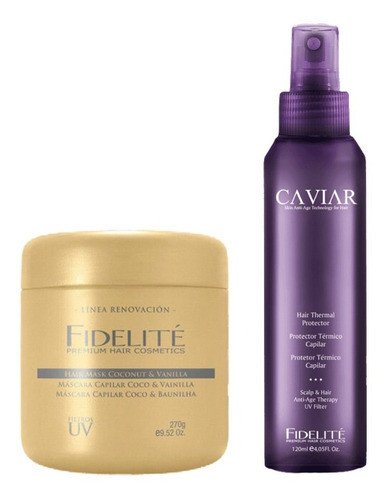 Protector Térmico Caviar + Mascara Coco/vainilla - Fidelite 0