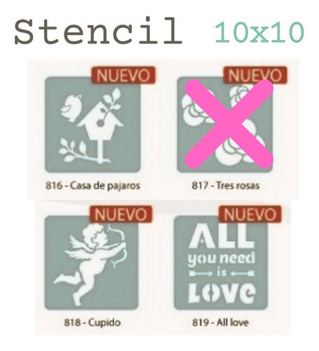 Stencils Decorativos 10 X 10cm Eqarte  X Unid. 1