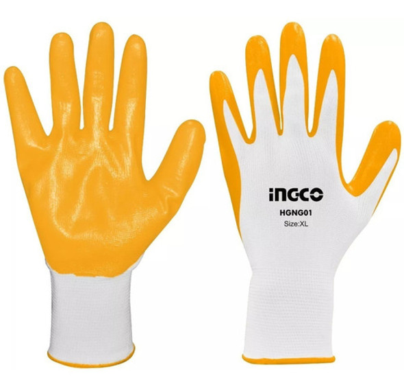 Guantes Palma Nitrilo De Trabajo Aceite Ingco X15 Pares 0