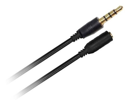 Cable Miniplug 3,5 4 Polos Macho-hembra 1m Nisuta Negro 0