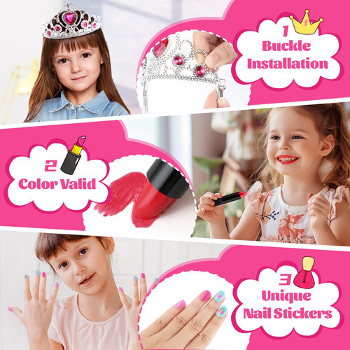 Kit De Maquiagem Luucio Kids For Girl, Lavável Com Capa De C 1