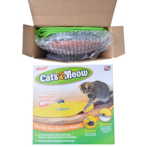 Los Gatos Maullan A Amarillo Tela Encubierta Mover Ratón Gat 1