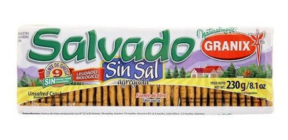 Galletitas Salvado Sin Sal 12 X 230 Granix 0