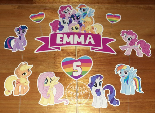 Cake Topper- Adorno Para Torta -my Little Pony Personalizado 1