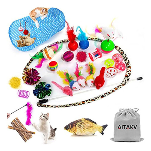 Ailuki Surtidos De 31 Juguetes Para Gatos, 0