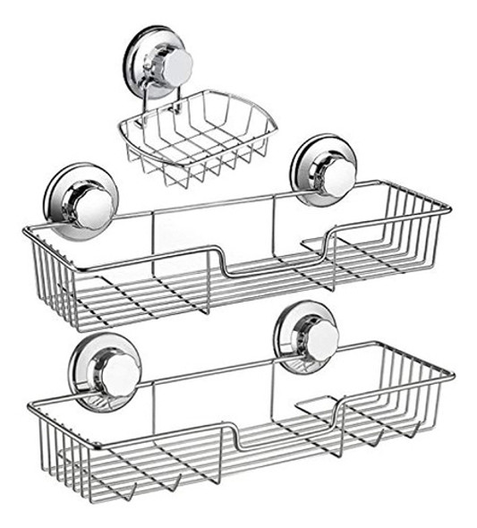 Ipegtop 3in1 Ventosa Ducha Caddy Baño Estante De Pared + Jab 0