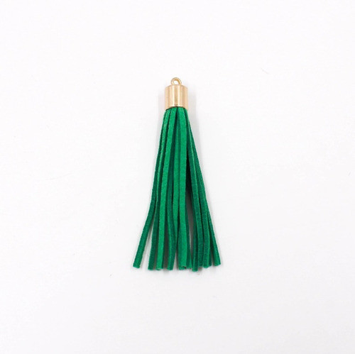Pingente Em Tassel Franja De Camurça - 6cm - Verde - 50 Pçs 0