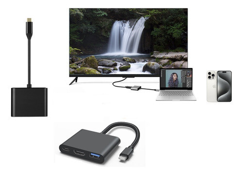Cabo Adaptador Hdmi Tipo C Compatível iPhone 15/pro/iPad Pro 0
