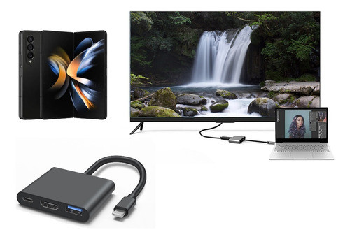 Cabo Adaptador Hdmi Tipo C Compatível iPhone 15/pro/iPad Pro 1