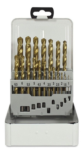 Jogo De Broca Aço Rap C/25 Pcs 1,00 A 13 Mm Hss Cx Metalica 0