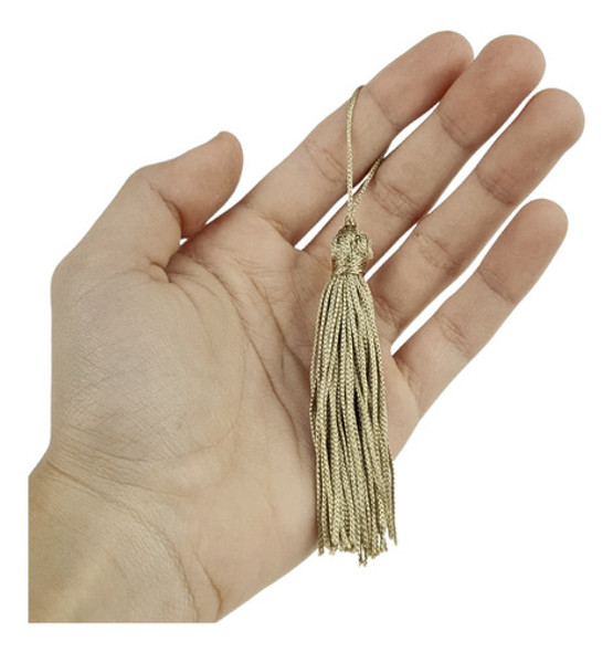 Pingente De Seda Tassel - Franja - Bege Escuro - C/20 - Nybc 0