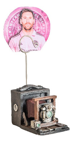 Set X2 Adorno Poliresina Porta Fotos Camara Antigua 6x10,4cm 0