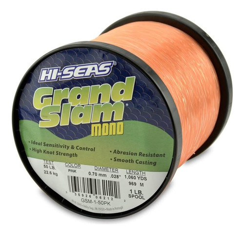 Hi-seas Grand Slam Monofilamento, Prueba De 50 Libras 0
