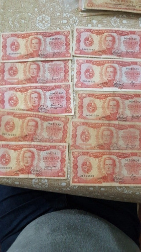 Billetes De Uruguay 1967 De $100 Son 10 Billetes Buen Estado 0