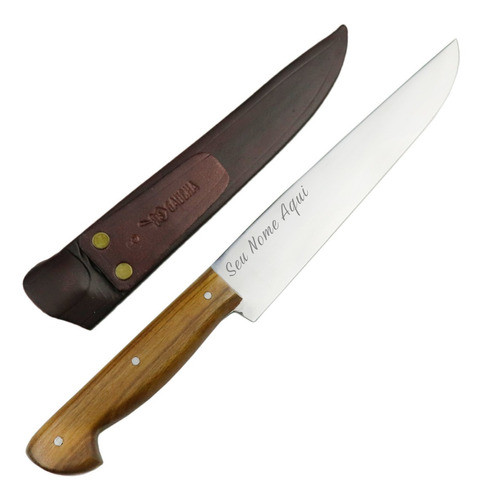 Faca Artesanal Churrasco Gaúcha Aço Inox 8  Personalizada 0