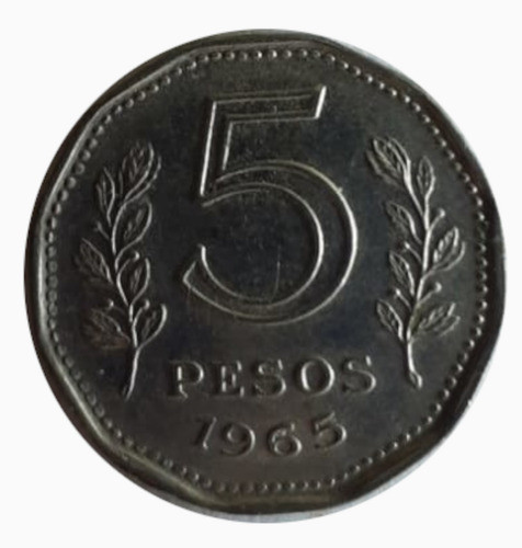 Moneda Argentina 1965 5 Pesos 1