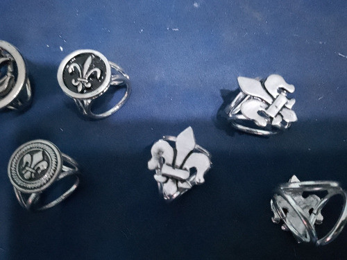 Pasapañuelo Flor De Liz Bañados En Plata Varios Diseños X 5 0