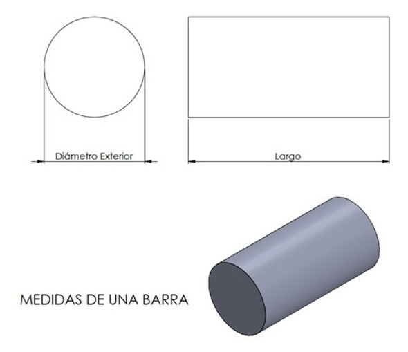 Barra Polipropileno Color Natural, Pp Natural Ø65x1000mm Me 1