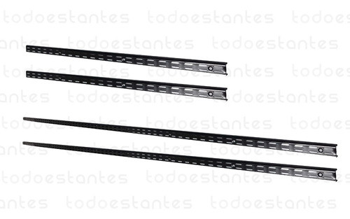 2 Riel 2mts Negro + 10 Mensula 27cm Negro Todoestantes 1