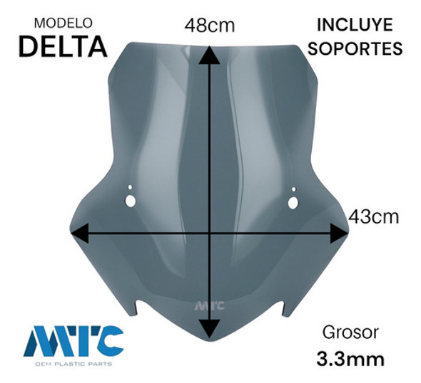 Parabrisa Delta Con Soporte Fume Honda Xr190 Mtc 1