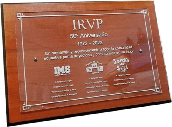 Placas Conmemorativas De Acrilico Grabado Laser 35x45 Cm 0