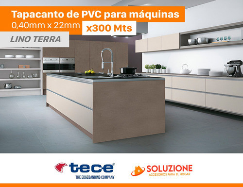Tapacanto Pvc Filo Lino Terra 22mm X 300 Mts P/ Máquina 1