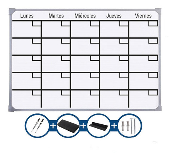 Pizarra Blanca 80x120 Calendario Planificador Ploteada 0
