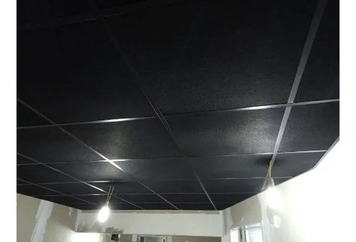 Espuma Acabamento Preto Lã De Pet 50x50x2,5 Lisa 10pçs 2,5m2 0