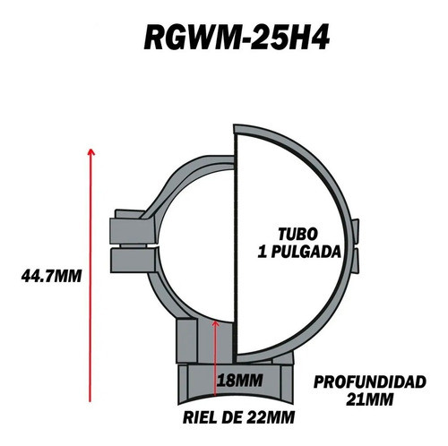 Anillas Montaje Utg Accushot Alta 1 PuLG Picatinny Rgwm-25h4 1