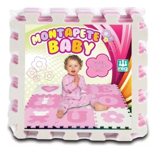 Tapete Em Eva Para Bebê Montapete Baby 09 Peças Rosa 1