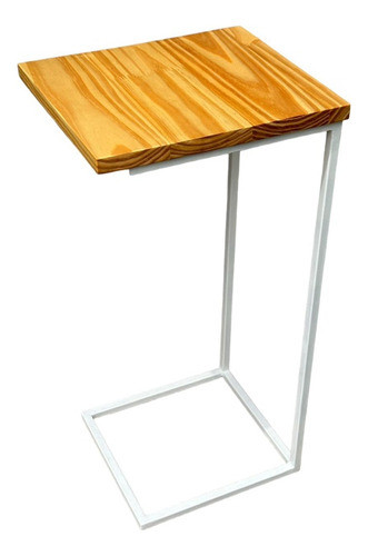 Mesa Blanca Auxiliar De Arrime Sillon Cama Estilo Industrial 0