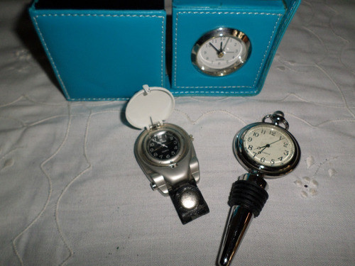 Lote De Tres Relojes Tapon Botella Golf Y De Viaje Funcionan 0