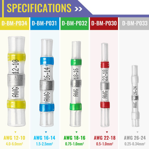 400 Conectores De Alambre De Sellado De Soldadura Amarillo A 1