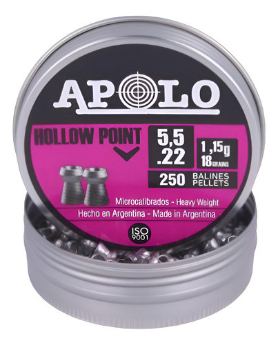 Balines Apolo Hollow Point 5,5 Mm X250 18 Gr 0
