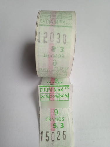 Antiguo Rollo De Boletos Cromin 0