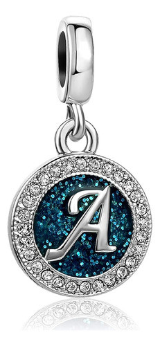 Chili Jewelry Sparkling Blue Letter A Charm Personalized Ini 0