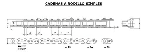 Pack Media Malla Cadena A Rodillo Asa 35 Paso 3/8 Simple X10 1