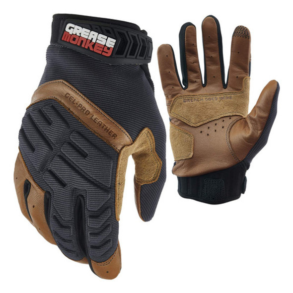Grease Monkey Gel-pro - Guantes Mecnicos Hbridos De Cuero, G 0