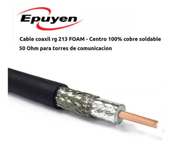 Cable Coaxil Rg213 Foam Baja Perdida + 2 Pl259  (rollo 10m) 1