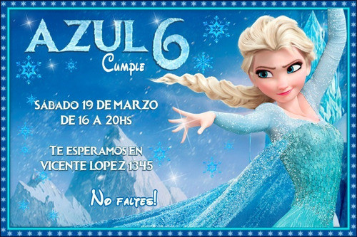 Invitacion Impresa Frozen X30 Personalizada 14x9cm Cumple 1